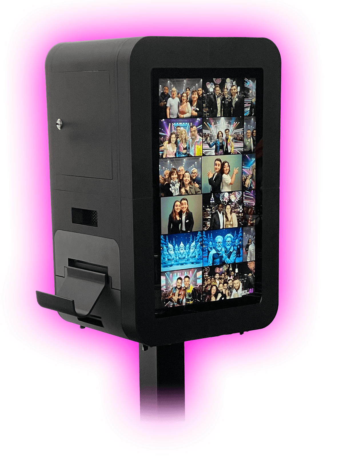 Galerie interactive PhotoBooth AI - écran arrière tactile