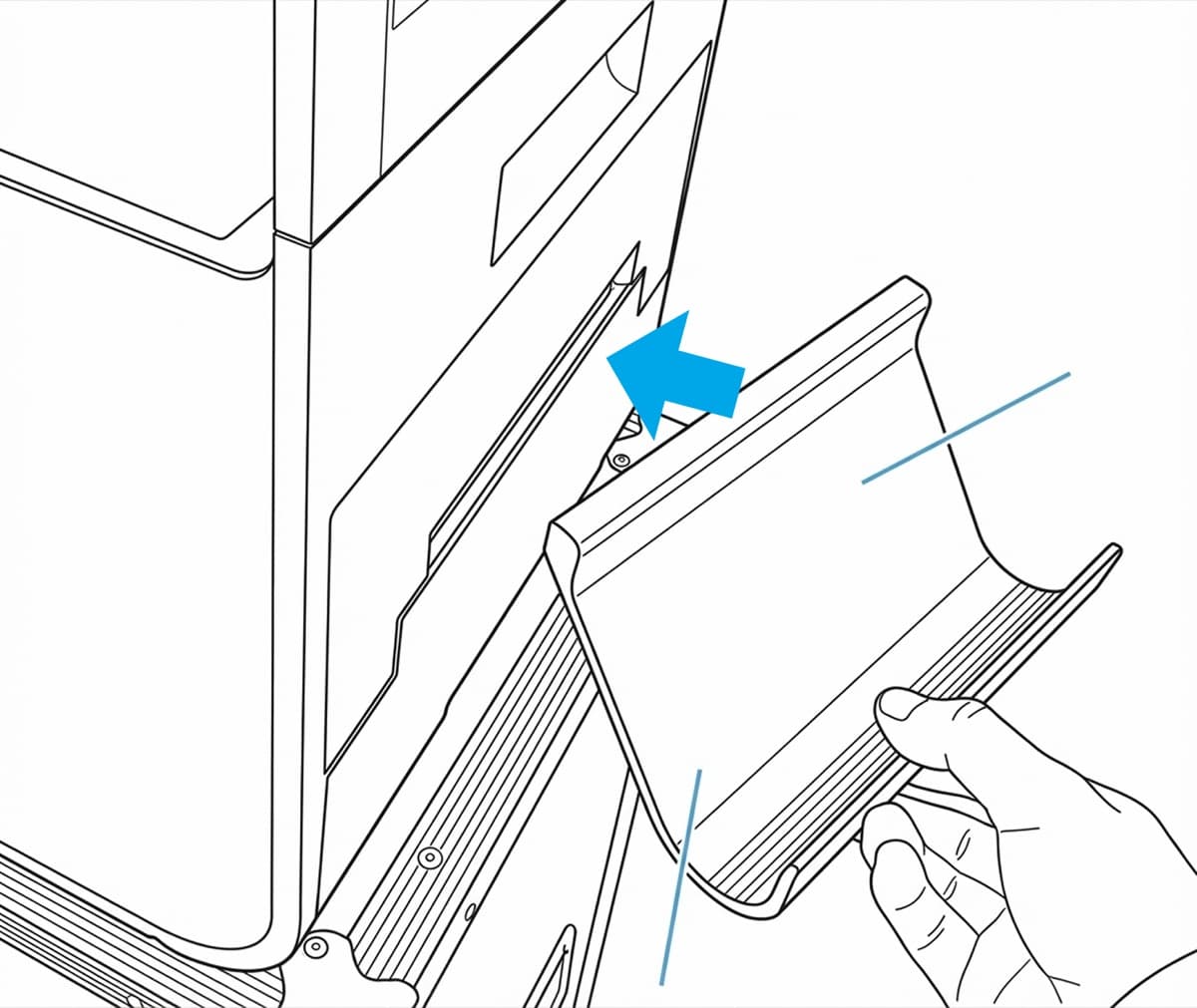 Remettez le réceptacle de photos dans l'imprimante.