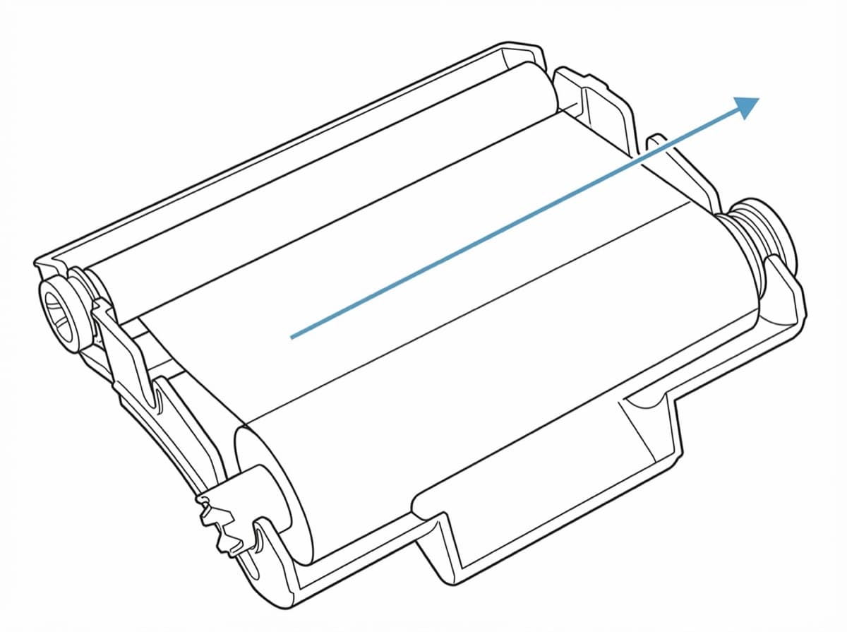 Retirez le ruban usagé de la cassette.