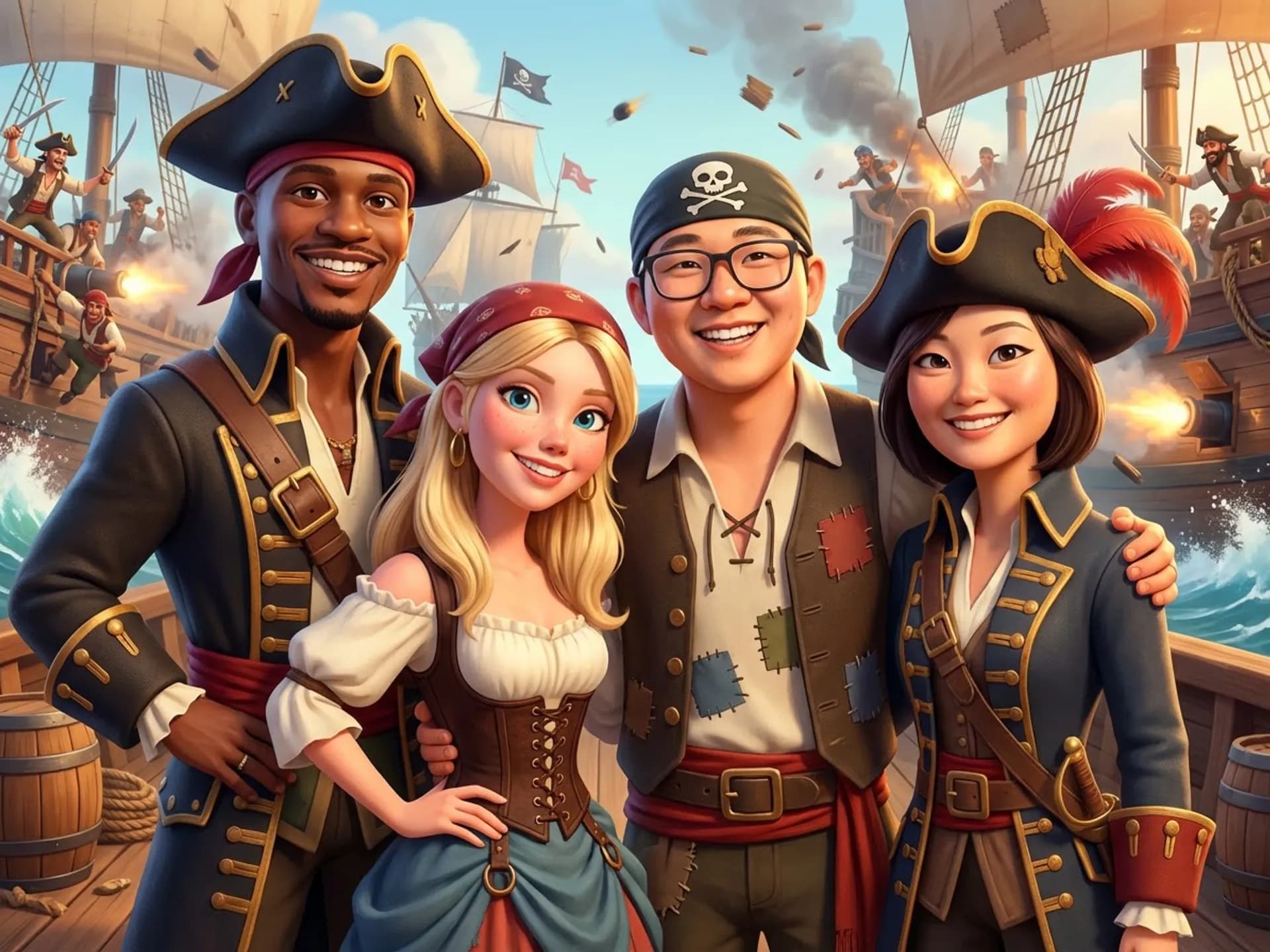 Transformation IA Pirates animés